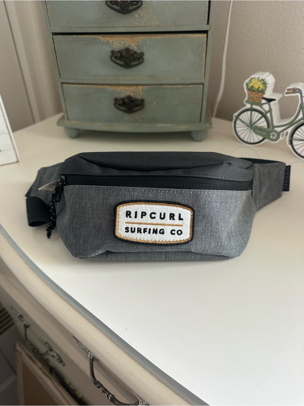 Rip Curl Gray and Black Surfing Co. Waist Bag
